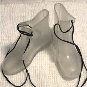 See-thru rubber “Doc Marten” look alike boots